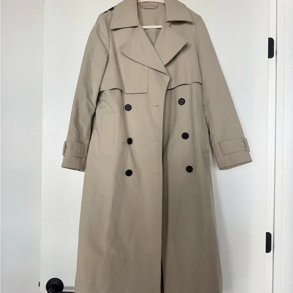 All Saints Cream Trench Coat - Picture 4 of 9